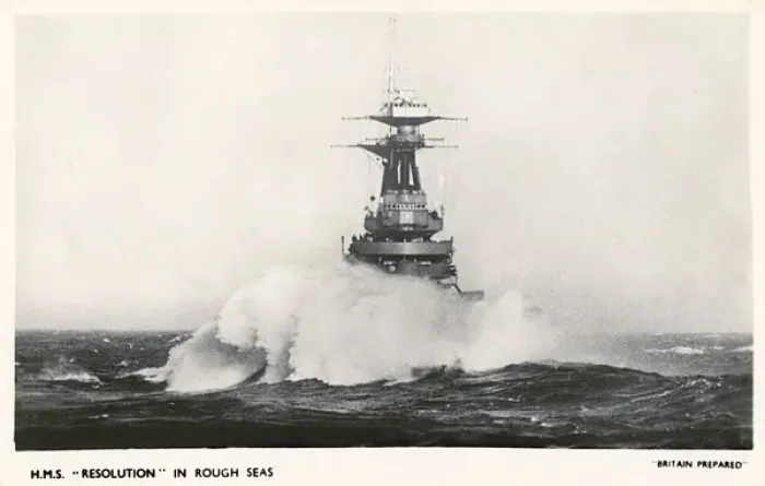 Framed Print : HMS Resolution in rough seas Framed Print : HMS Resolution in rough seas