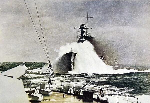 HMS Royal Oak viewed from HMS Queen Elizabeth, 1935