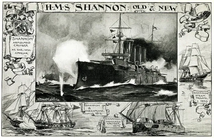 Framed Print : HMS Shannon, Old and New Framed Print : HMS Shannon, Old and New