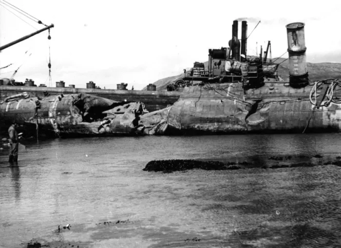 Framed Print : HMS Stoic. Damage to port quarter of submarine HMS Stoic Framed Print : HMS Stoic. Damage to port quarter of submarine HMS Stoic