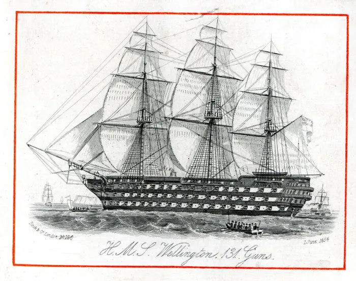 Framed Print : HMS Wellington, Royal Navy ship, 131 guns Framed Print : HMS Wellington, Royal Navy ship, 131 guns