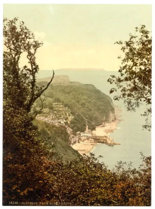 Framed Print : From the Hobby Drive, Clovelly, England Framed Print : From the Hobby Drive, Clovelly, England