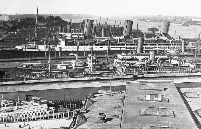 Framed Print : Hoboken Docks New Jersey USA early 1900s Framed Print : Hoboken Docks New Jersey USA early 1900s