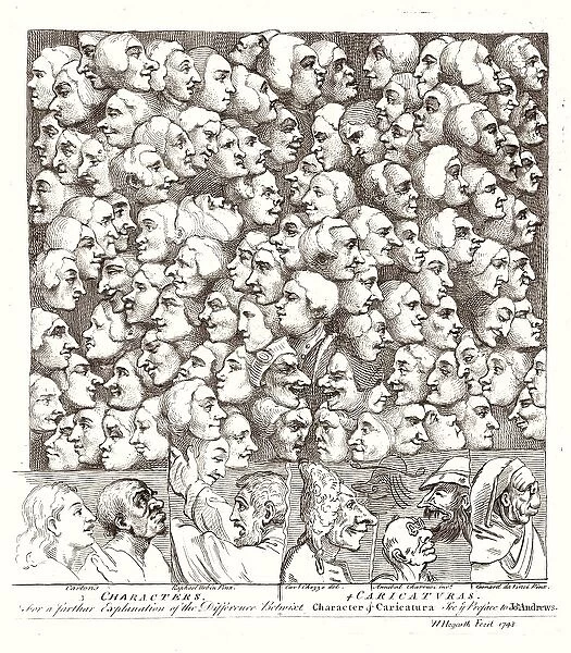 Hogarth Faces 1807. A myriad of faces looking in different directions