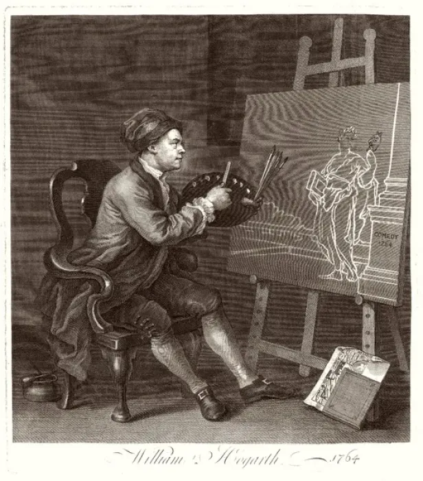 Framed Print : Hogarth Palette Easel Framed Print : Hogarth Palette Easel