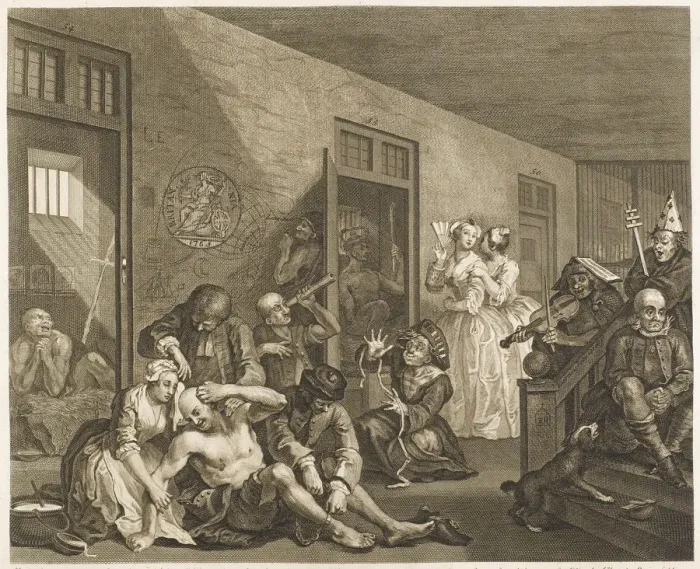 Framed Print : Hogarth - Rakes Progress Framed Print : Hogarth - Rakes Progress