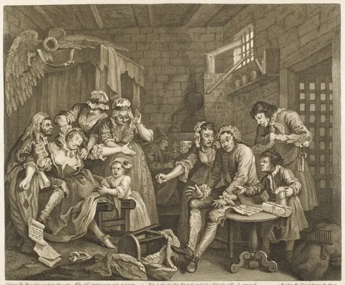 Framed Print : Hogarth - Rakes Progress Framed Print : Hogarth - Rakes Progress