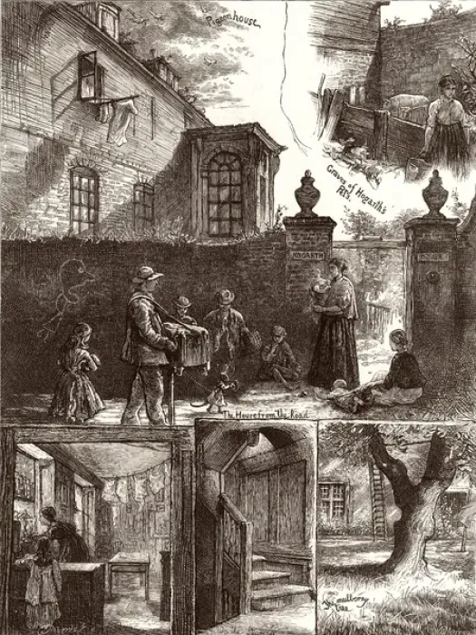 Framed Print : Hogarths House, Chiswick, London, 1874 Framed Print : Hogarths House, Chiswick, London, 1874
