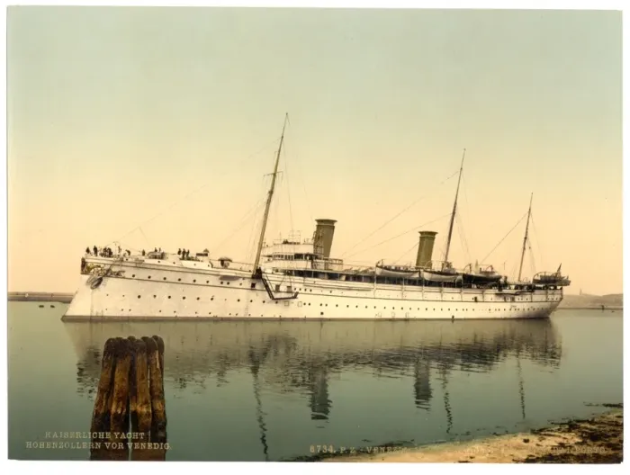 Framed Print : Hohenzollern, leaving the harbor, Venice, Italy Framed Print : Hohenzollern, leaving the harbor, Venice, Italy