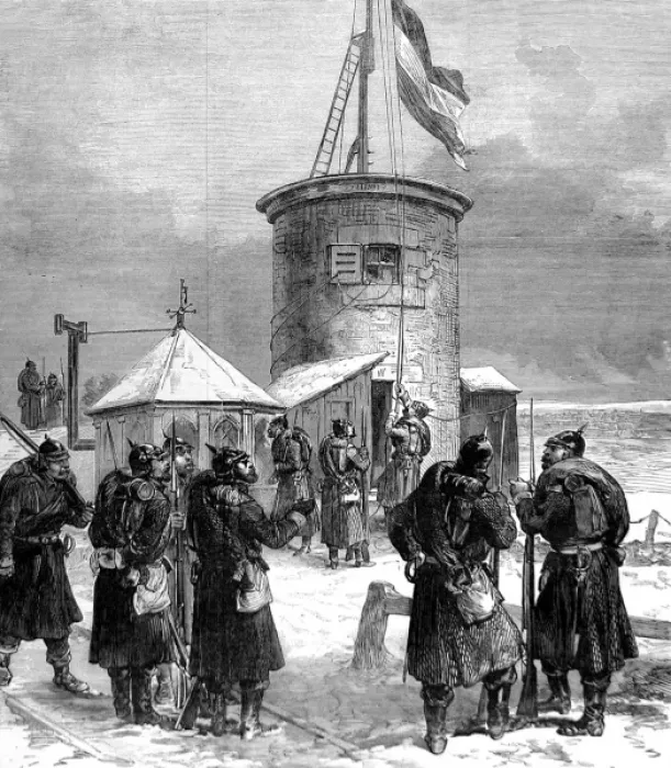 Framed Print : Hoisting the German Flag on Mont Valerien; Franco-Prussian W Framed Print : Hoisting the German Flag on Mont Valerien; Franco-Prussian W