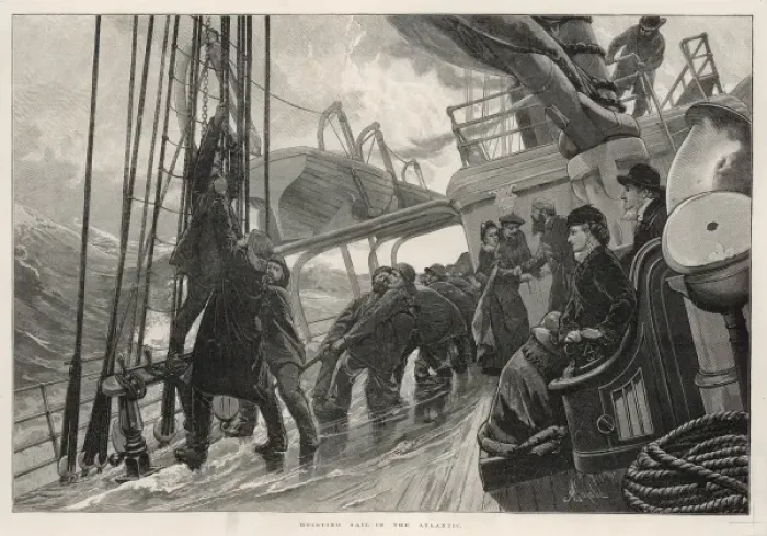 Framed Print : Hoisting Sail in the Atlantic, 1884 Framed Print : Hoisting Sail in the Atlantic, 1884