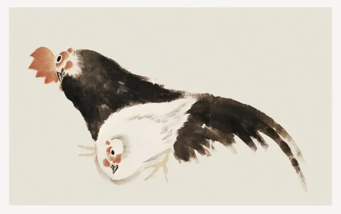 Framed Print : HOKUSAI, Katsushika (1760-1849). Cocks. Japanese Framed Print : HOKUSAI, Katsushika (1760-1849). Cocks. Japanese
