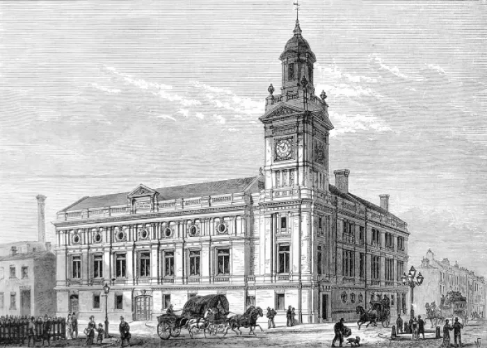 Framed Print : Holborn Townhall, London, 1880 Framed Print : Holborn Townhall, London, 1880