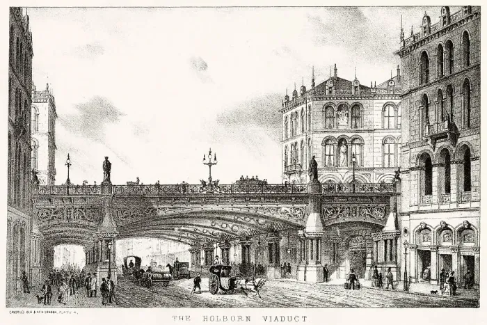 Framed Print : Holborn Valley Viaduct in London. Date: 1860s Framed Print : Holborn Valley Viaduct in London. Date: 1860s