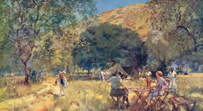 Framed Print : A Holiday Camp in South Africa by C. E. Turner Framed Print : A Holiday Camp in South Africa by C. E. Turner