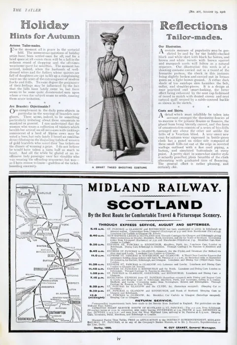 Framed Print : Holiday reflections and advert for Midland Railway Framed Print : Holiday reflections and advert for Midland Railway