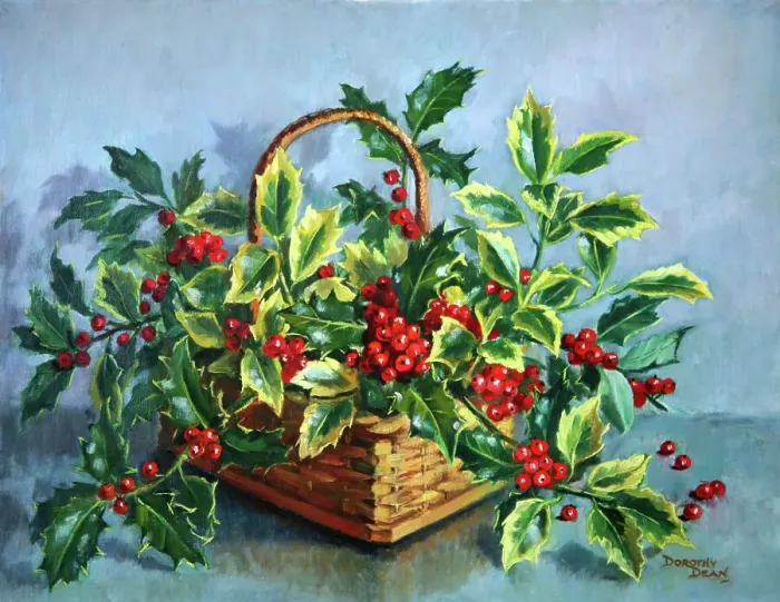 Framed Print : Holly Basket Framed Print : Holly Basket
