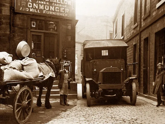 Framed Print : Holmfirth Towngate probably 1920s Framed Print : Holmfirth Towngate probably 1920s