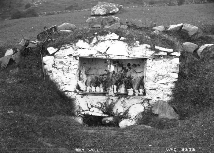 Framed Print : Holy Well - a view of the front of the Well with a religious display Framed Print : Holy Well - a view of the front of the Well with a religious display