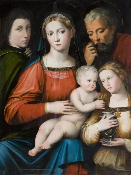 Framed Print : The Holy Family with Saints Framed Print : The Holy Family with Saints