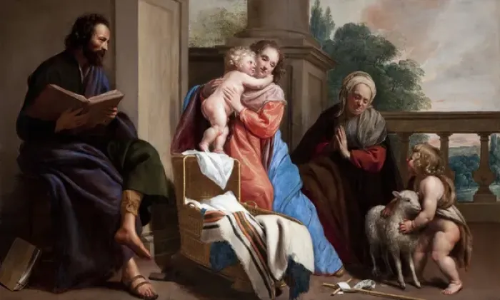 Framed Print : The Holy Family with St John and St Elizabeth Framed Print : The Holy Family with St John and St Elizabeth