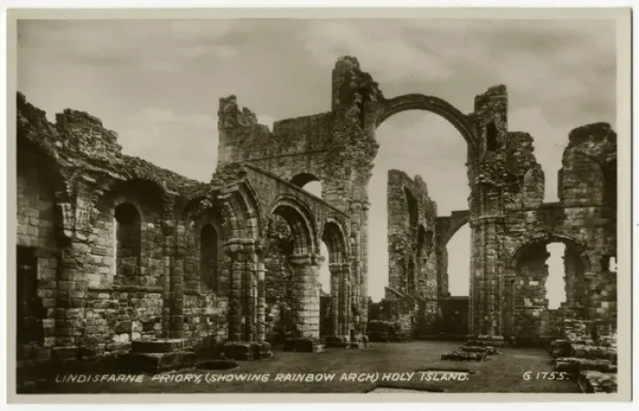 Framed Print : The Holy Island of Lindisfarne - Priory ruins - Rainbow arch Framed Print : The Holy Island of Lindisfarne - Priory ruins - Rainbow arch