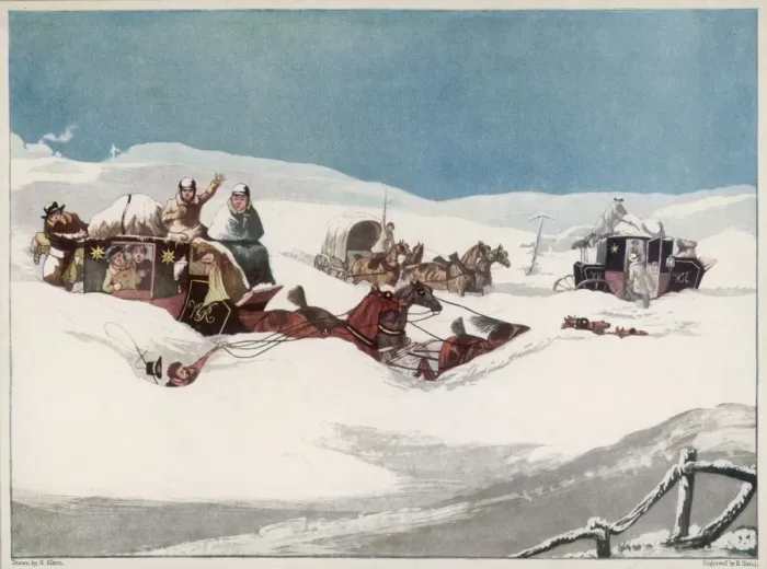 Framed Print : Holyhead Mail in Snow Framed Print : Holyhead Mail in Snow