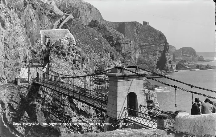 Framed Print : Holyhead Suspension Bridge at South Stack Framed Print : Holyhead Suspension Bridge at South Stack