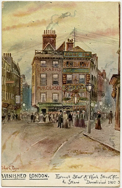 Holywell Street and Wych Street from The Strand, London