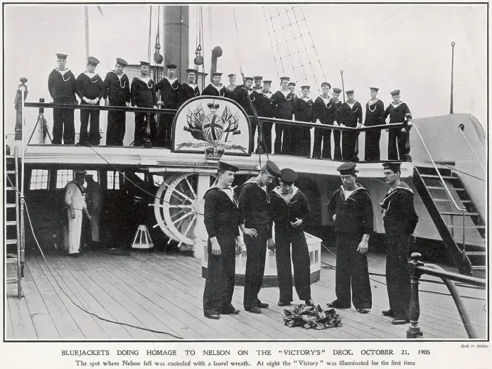 Framed Print : Homage to Nelson on the Victory's deck 1905 Framed Print : Homage to Nelson on the Victory's deck 1905