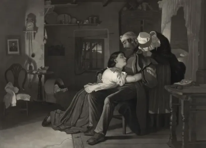 Framed Print : Home from Andersonville, Blessed are they that suffer for ri Framed Print : Home from Andersonville, Blessed are they that suffer for ri