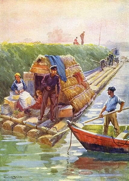 Home on a raft of logs - East Prussian Canal