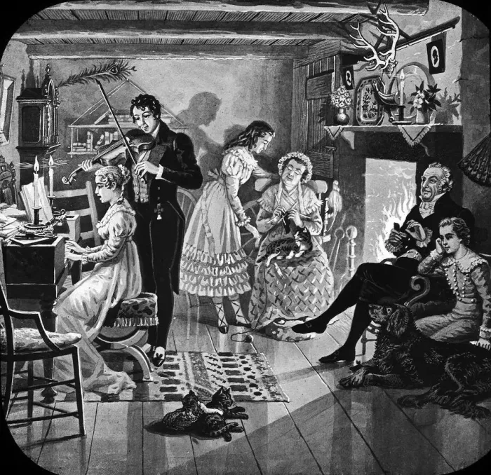 Framed Print : Home Sweet Home -- happy domestic scene Framed Print : Home Sweet Home -- happy domestic scene
