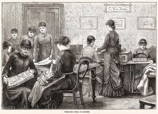 Home for working girls in London. Date: 1882
