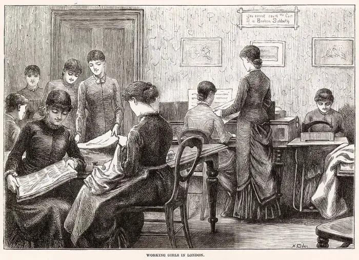 Framed Print : Home for working girls in London. Date: 1882 Framed Print : Home for working girls in London. Date: 1882