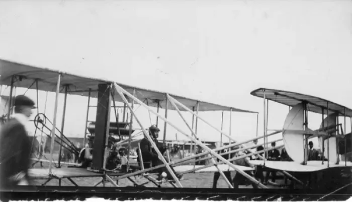 Framed Print : The Hon Charles Stewart Rolls in his Short-Wright biplane Framed Print : The Hon Charles Stewart Rolls in his Short-Wright biplane