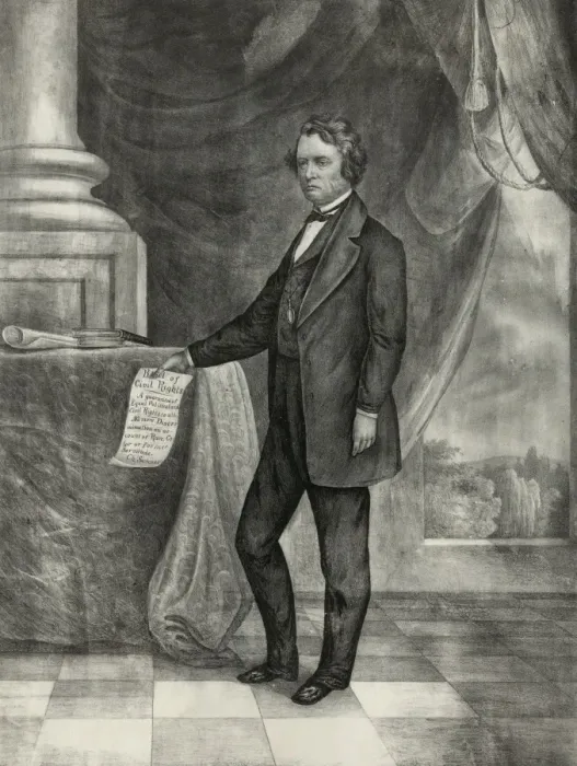 Framed Print : Hon. Charles Sumner. The great senator and statesman. The ch Framed Print : Hon. Charles Sumner. The great senator and statesman. The ch