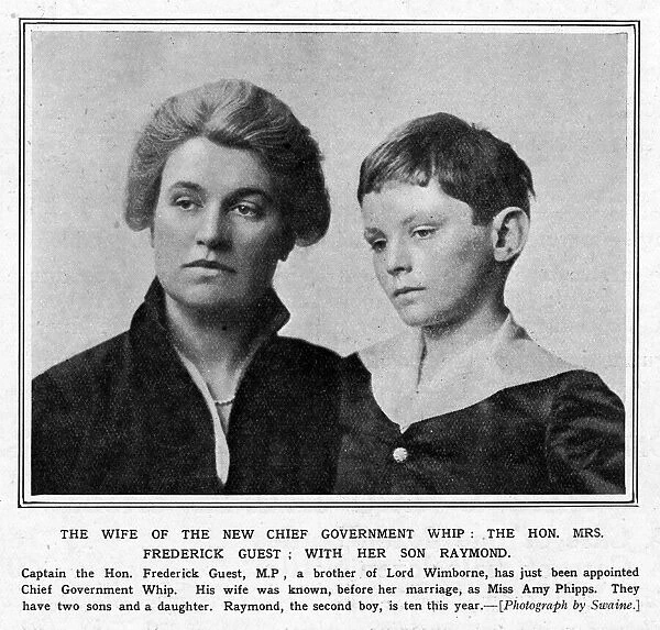 The Hon. Mrs Frederick Guest with her son, Raymond