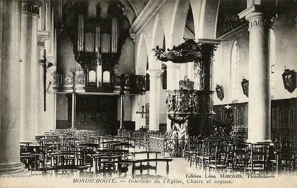 Hondschoote, France - Interior of a church