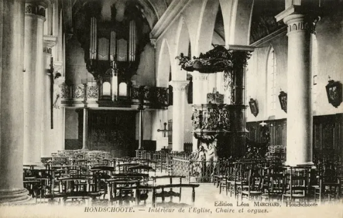 Framed Print : Hondschoote, France - Interior of a church