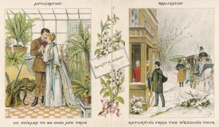 Framed Print : Honeymoon Couple C1875 Framed Print : Honeymoon Couple C1875