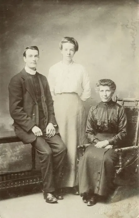 Framed Print : A Honeymoon Group - a new couple with Mother Framed Print : A Honeymoon Group - a new couple with Mother