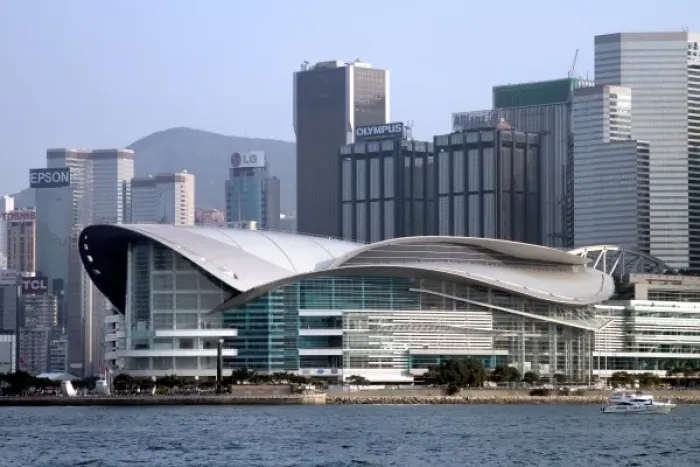 Framed Print : Hong Kong Exhibition and Conference Centre in Hong Kong, China Framed Print : Hong Kong Exhibition and Conference Centre in Hong Kong, China