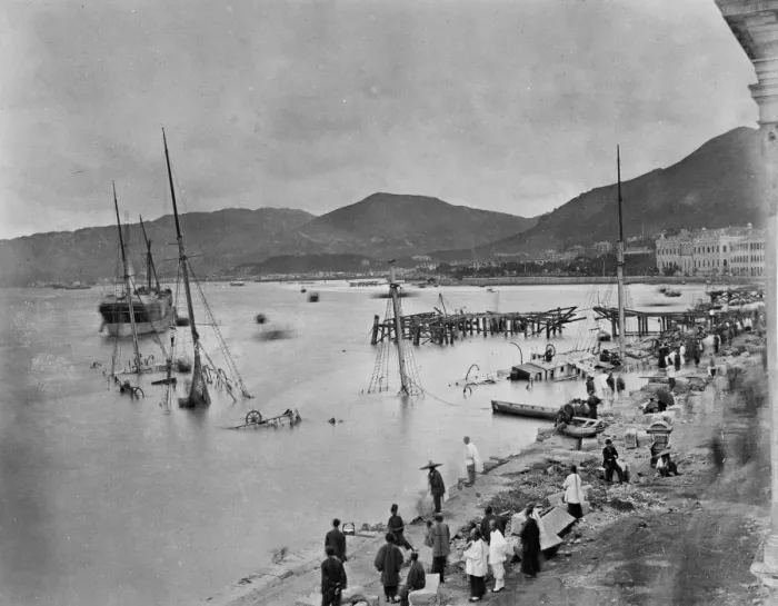 Framed Print : Hong Kong after typhoon, September 1894 Framed Print : Hong Kong after typhoon, September 1894
