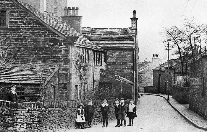 Framed Print : Honley Church Street early 1900s Framed Print : Honley Church Street early 1900s