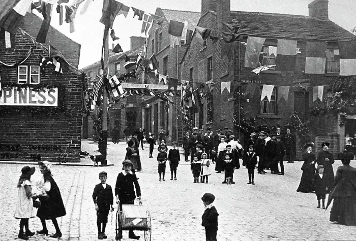 Framed Print : Honley Market Place early 1900s Framed Print : Honley Market Place early 1900s