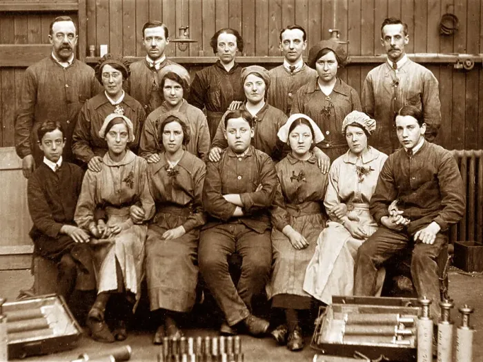 Framed Print : Honley Scotgate Munitions Workers early 1900s Framed Print : Honley Scotgate Munitions Workers early 1900s
