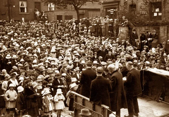Framed Print : Honley, Whit Monday 1923 Framed Print : Honley, Whit Monday 1923