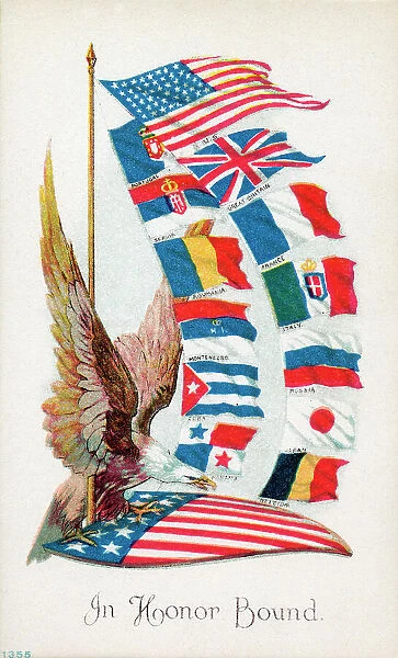 In Honour Bound - Patriotic postcard - WW1