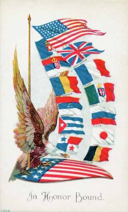 Framed Print : In Honour Bound - Patriotic postcard - WW1 Framed Print : In Honour Bound - Patriotic postcard - WW1